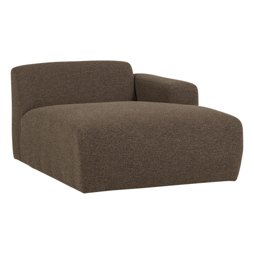 WOOOD chaise longue bank rechts Mojo Base - Bouclé - Bruin - 74x112x162