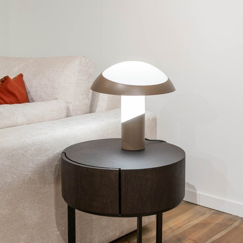 Atmooz tafellamp Toronto - bruin - Ø 30 x H 33 cm - geïntegreerde led
