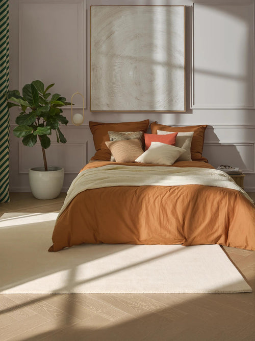 benuta wollen vloerkleed Vera - crème - 200x200 cm