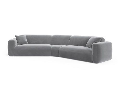Cosmopolitan Design Symmetrische modulaire hoekbank Strino 3-zits, flueel grijs - 210x344x78cm