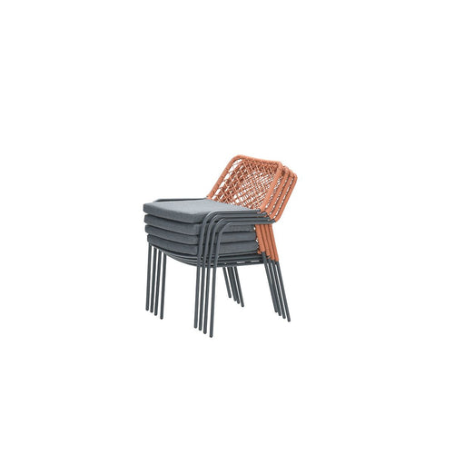 Dido dining fauteuil - carbon black - rope copper - mystic grey