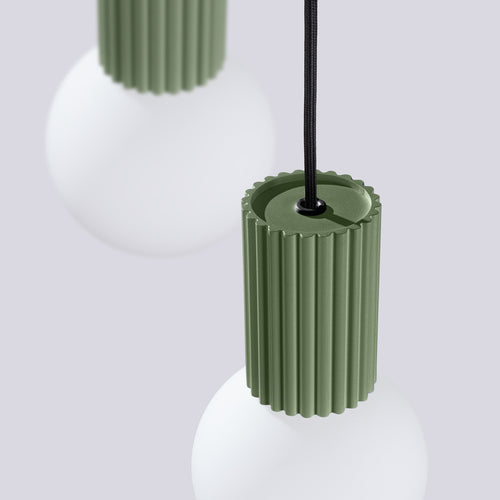Sollux Lighting Hanglamp HALO 3P olijfgroen - 25x25x125cm