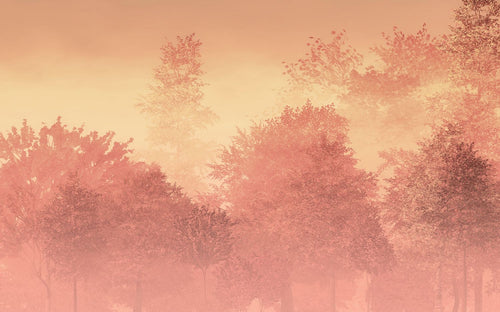 Komar fotobehang bosrijk landschap perzik oranje roze - 400 x 250 cm - 611232 - vtwonen shop