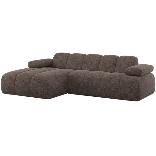 WOOOD chaise longue bank links Mojo - Wollig - Bruin - 74x284x160 - vtwonen shop