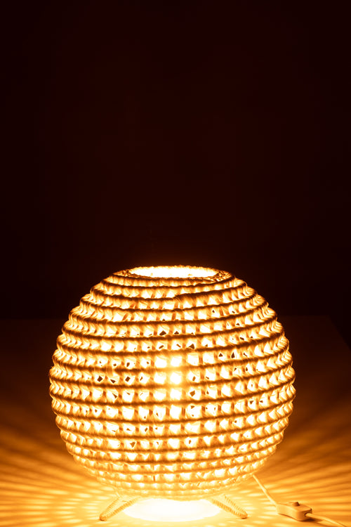J-Line lamp Rond Getwist - metaal - wit