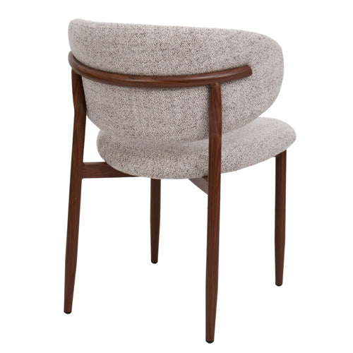 DÉJA Living Eetkamerstoel Jessie - Taupe/Walnoot - Set van 2