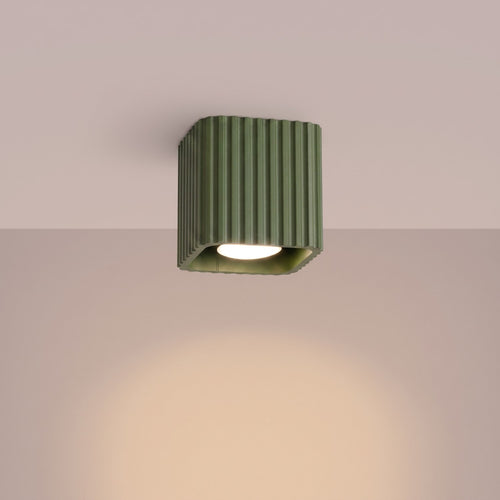 Sollux Lighting Plafondlamp RIFF 1 olijfgroen GU10 - 10x10x10cm