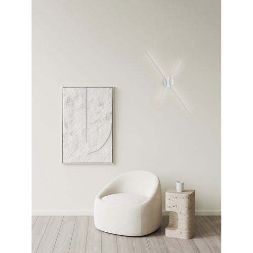 Nova Luce AKRO Geïntegreerde LED-wandlamp, mat wit, Triac dimbaar, 16W, 719lm, 2700-3000-4000K kleurtemperatuur, DIP-schakelaar
