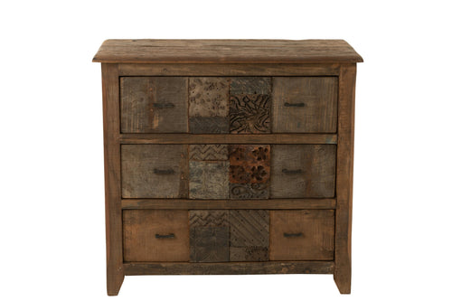 J-Line kast Verouderd - hout - bruin