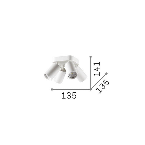 Ideal Lux DYNAMITE Plafondspotclusters zwart 4x GU10