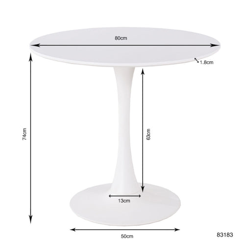Kare Design Eettafel Schickeria Ø80cm wit