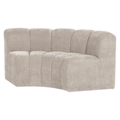 WOOOD eetbank halfronde hoek rugleuning Mojo - Rib - Ecru - 83x152x74