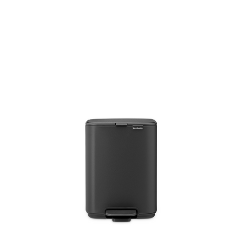 Brabantia Bo Pedaalemmer, 4 liter, stil sluitend, kunststof binnenemmer - Mineral Infinite Grey