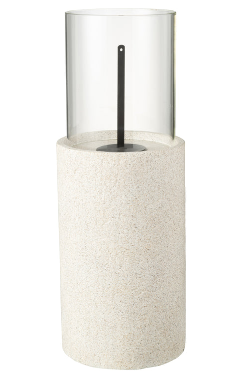 J-Line tafelhaard Bio-Ethanol Kolom - hout - grijs - vtwonen shop