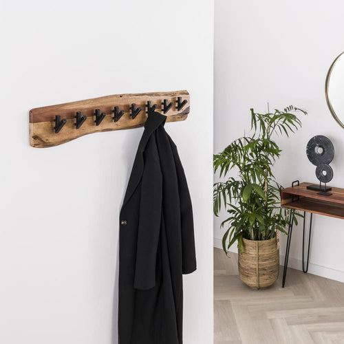 Giga Meubel Kapstok Edge - Naturel Hout - 8 Haken - 90x15x1cm