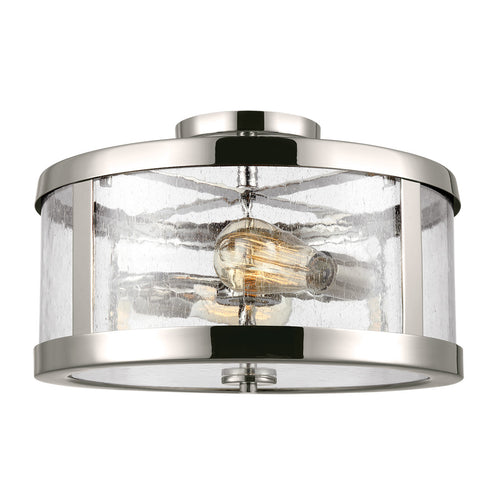 Elstead Harrow - Cilindrische 2-lichts semi-inbouwlamp, gepolijst nikkel