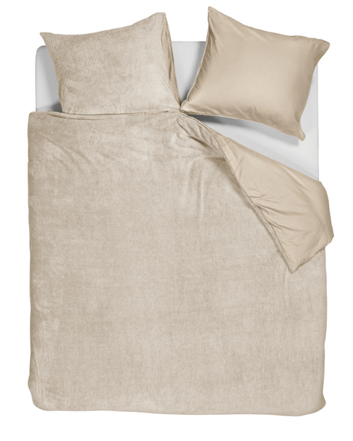 Ambiante Plush Teddy dekbedovertrek - Tweepersoons - 200x200/220 - Zand