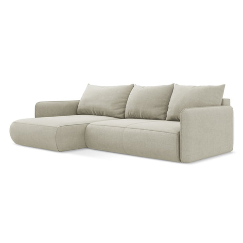 LaMiaSofa hoekbank links Palermo - textuurstof - lichtbeige - 240x148x86