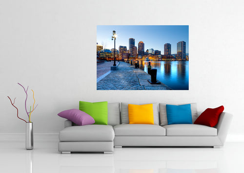 Sanders & Sanders fotobehang stadsgezicht blauw, oranje en grijs - 180 x 127 cm - 600342
