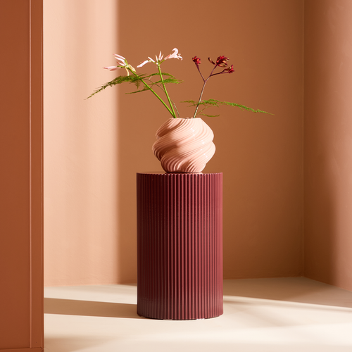 Nest living Asa Houten Bijzettafel Bordeaux Rood - Ø 31 cm - vtwonen shop