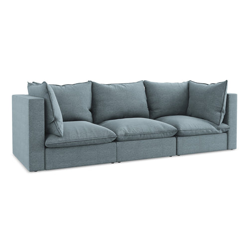LaMiaSofa 3-zits bank Ravenna - bouclé - jeans - 255x90x77