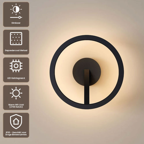 Artdelight Wandlamp Oregon - Zwart