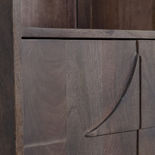 WOOOD 4-deurs opbergkast Draw - Mangohout - Walnoot - 200x60x40 - vtwonen shop