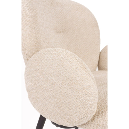Housecraft Living Alaz Eetkamerstoelen met armleuning Off-white - Set van 2