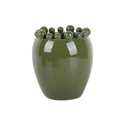 Present Time vaas Cadiz Dotty Medium - groen - Ø16cm