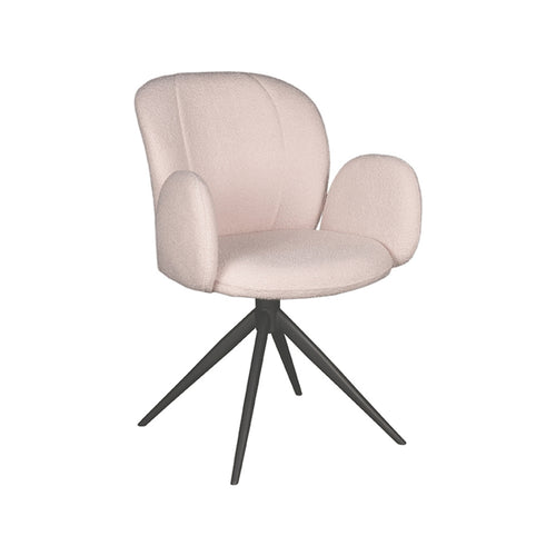 LABEL51 Eetkamerstoel Kimball - Naturel Bouclé - Draaibaar - Set van 2