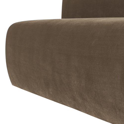 WOOOD eetbank 164 cm rugleuning Mojo Base - Velvet - Taupe - 83x164x76