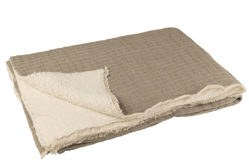 J-Line plaid Strepen Stiksel - katoen/polyester - grijs - vtwonen shop