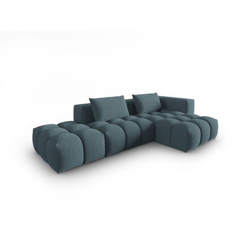 Cosmopolitan Design - Modulaire hoekbank rechts Verona 4-zits, structurele stof lichtblauw - 145x265x70cm