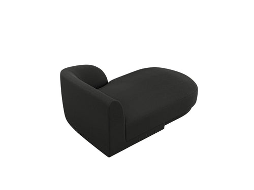 Micadoni rechter chaise longue Miley 2-zits, boucle zwart - 156x90x70cm