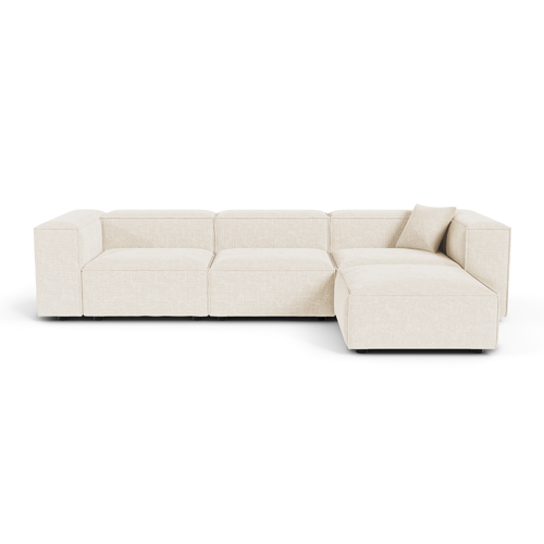 Sia Home - Modulaire hoekbank CUBI - Chenille fluweel - Crème - 332cm