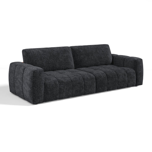 Sia Home - Rechte bank BARI - Chenille fluweel - Donker antraciet - 258cm - vtwonen shop