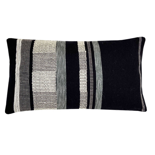 Malagoon kussen - zwart textuur - 35x60cm