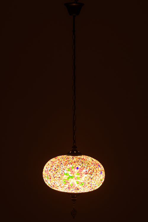 J-Line lamp Mozaiek Hangend - glas/metaal - oranje - large