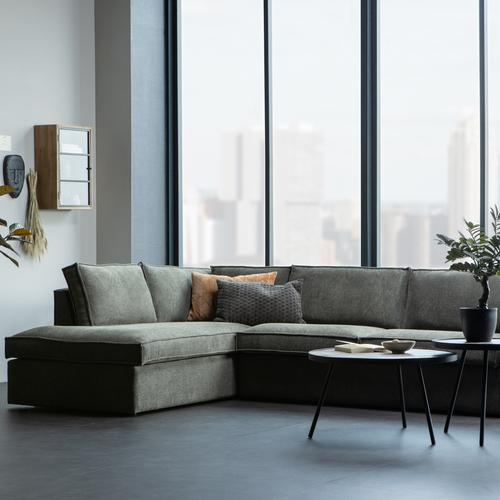 WOOOD hoekbank links Freddie - Warm Groen - 90x283x197 - vtwonen shop