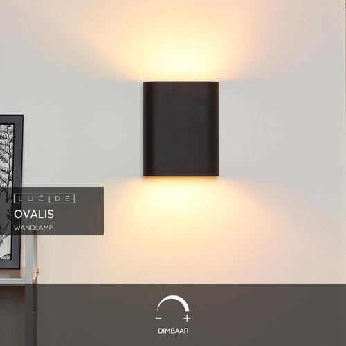 Lucide wandlamp OVALIS - 2xE14 - Zwart - vtwonen shop