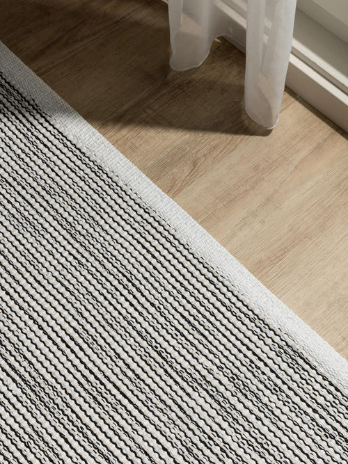 benuta katoenen vloerkleed Ron - beige/zwart - 240x340 cm