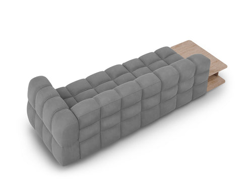 Cosmopolitan Design linker modulaire bank Sky 4-zits, flueel, lichtgrijs - 102x297x70cm