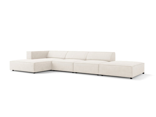 Cosmopolitan Design linker hoekbank Arendal 5-zits, chenille met ribbeleffect, ivoor - 166x341x70cm