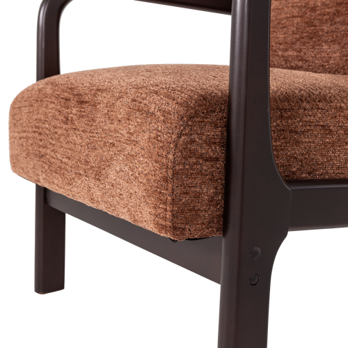 WOOOD fauteuil Mark - Chenille - Bruin - 75x67x82