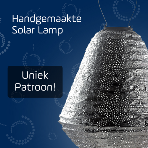 Lumiz solar lampion - marrakesh can - 30 cm - zilver - vtwonen shop