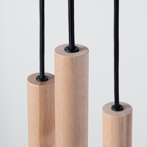Sollux Lighting Hanglamp PASTELO 5P hout - 25x25x110cm