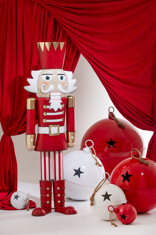 J-Line kerstbal Mat Bal - ijzer - mat rood - extra large