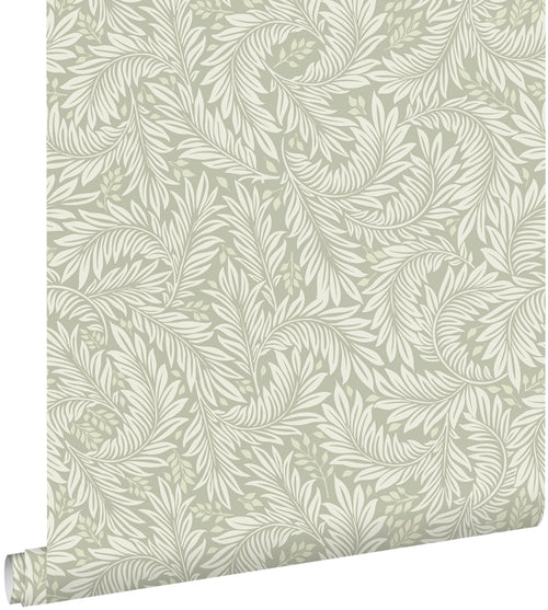 ESTAhome behang bladeren licht vergrijsd groen - 50 x 900 cm - 131142 - vtwonen shop