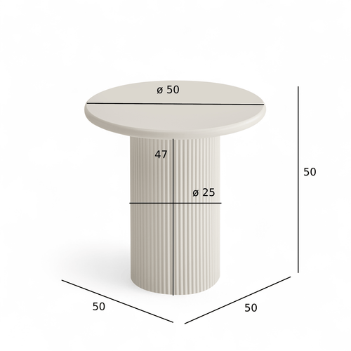 Furnhouse ronde salontafel Wave - Crème wit - Ø 50 cm