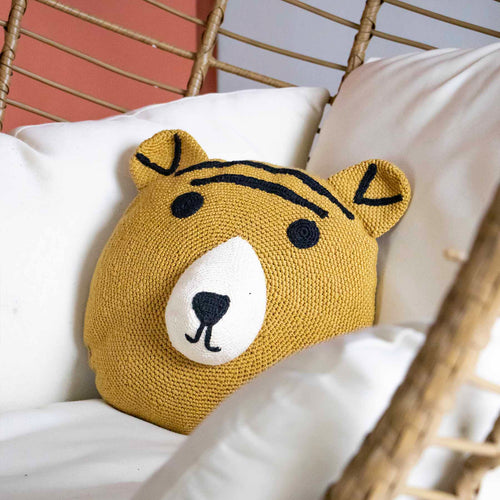 Return to Sender Gehaakt kussen rond Tijger - katoen